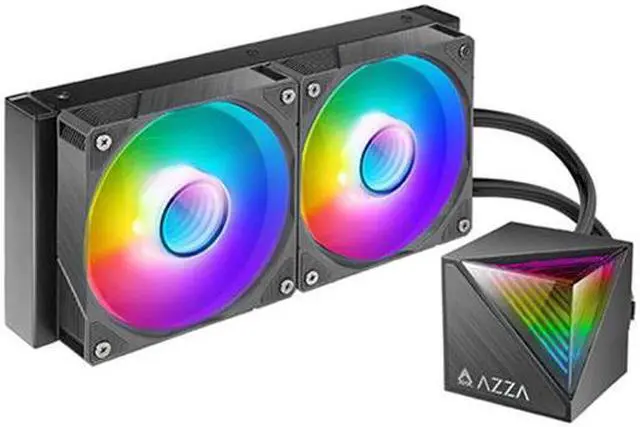 Main image of AZZA CUBE 240 / All-in-One Liquid Cooler / 240 mm / Hydro Bearing / ARGB LED Fan / 500-2000 rpm / Black