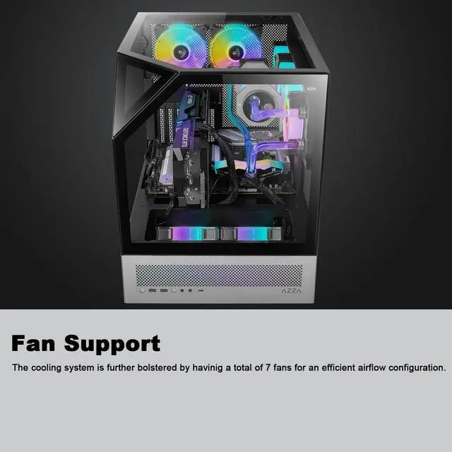 Alt view image 7 of 7 - AZZA CSAZ-810 Sanctum / Innovative Case / Gaming / ATX Mid-Tower / Computer Case / Tempered Glass Panel