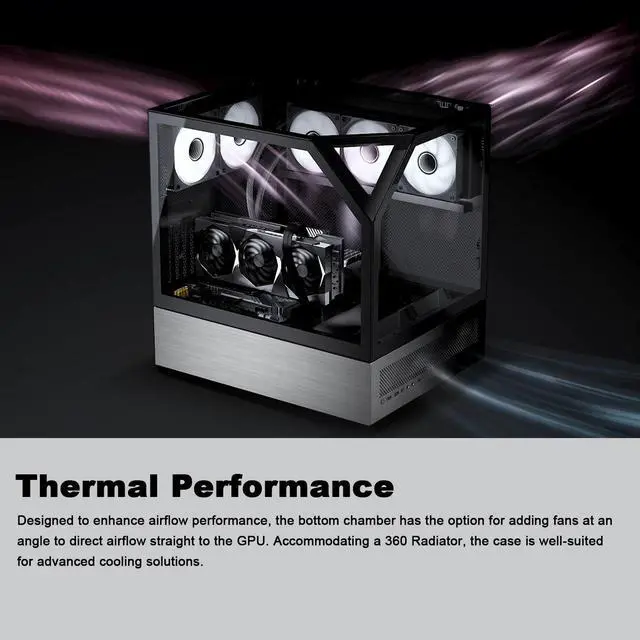 Alt view image 4 of 7 - AZZA CSAZ-810 Sanctum / Innovative Case / Gaming / ATX Mid-Tower / Computer Case / Tempered Glass Panel