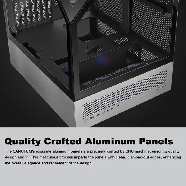 Alt view image 5 of 7 - AZZA CSAZ-810 Sanctum / Innovative Case / Gaming / ATX Mid-Tower / Computer Case / Tempered Glass Panel