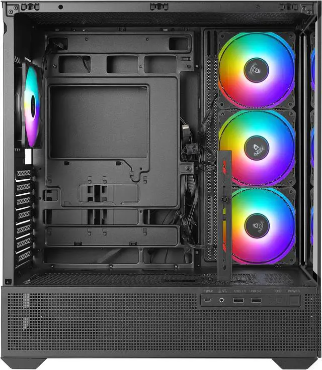 Alt view image 4 of 5 - AZZA CSAZ-501B TIARA / Gaming / ATX Mid-Tower / Computer Case / Tempered Glass Panel