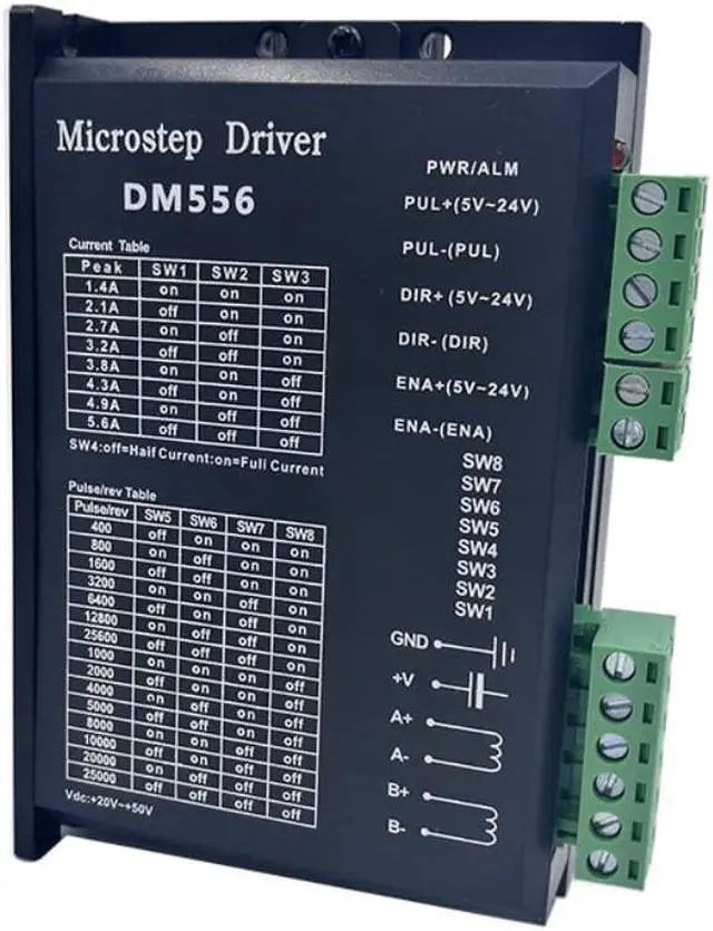 Main image of DM556 Digital Stepper motor driver 2 phase 5.6A for 57 86 stepper motor NEMA23 NEMA34 Stepper Motor Controller