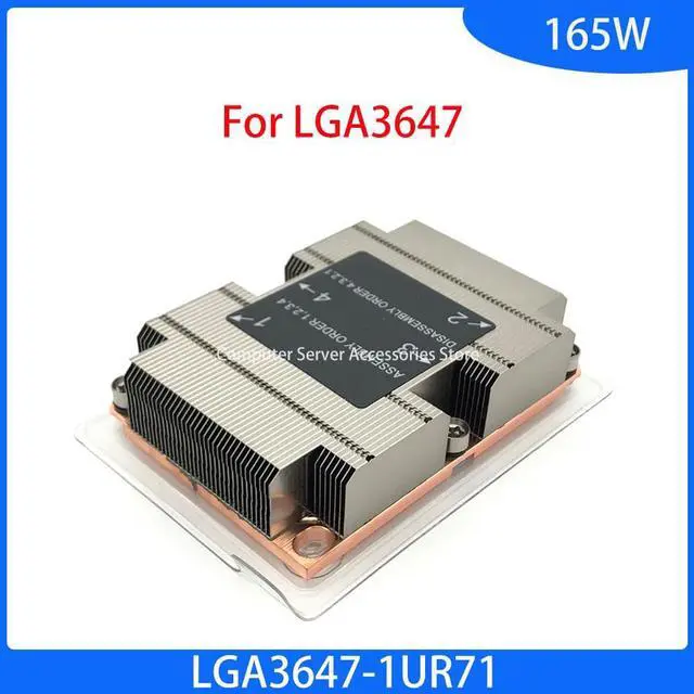 Main image of LGA3647-1UR71 165W Server 1U Radiator 2 Heat Pipes Heatsink for LGA 3647 Desktop Host Mute CPU Cooler Computer Active Mute