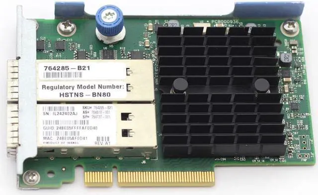 Main image of Dual Port 10 Gigabit Fiber Optic Network Card for GEN9 GEN9 G8 G9 Server Adapter Card 40GB 544+ FLR QSFP 764285-B21