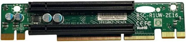 Main image of Server Riser Card Rev.1.10 RSC-R1UW-2E16 Riser Card PCIe X16 LHS WIO 2x PCI-Express 3.0 Riser Card PCIex16 Control Card