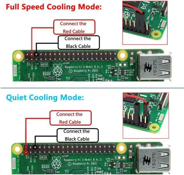 Alt view image 2 of 2 - For Raspberry Pi CPU Fan Adjustable For Raspberry Pi 4 B / 3B+ / 3B / 2B / B+ CPU Cooling Fan Adjustable 5V 3.3V Dropshipping