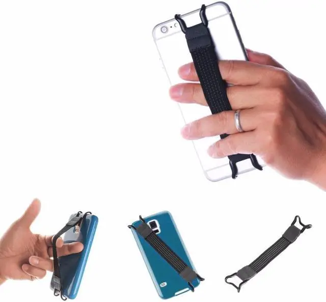 Main image of Universal Mobile Phone Holder Elasticated Strap And Strong Metal Bracket Back Finger One Hand Operation Anti-slip Accessories