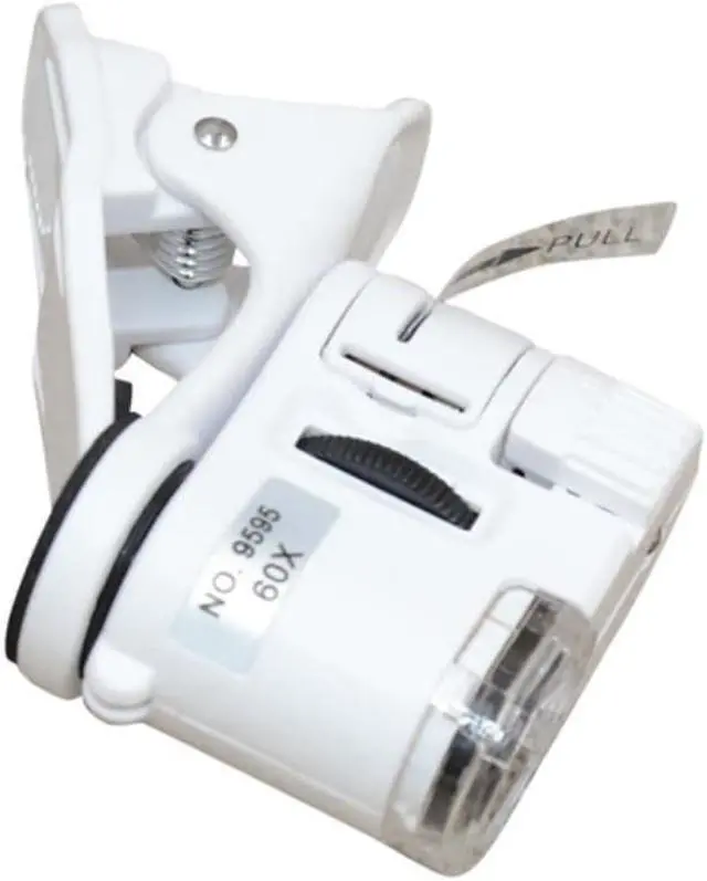 Main image of 60X Mobile Phone Microscope Magnifier with LED Light Phone Universal Mobile Magnifying Glass Macro Lens Zoom Camera Clip