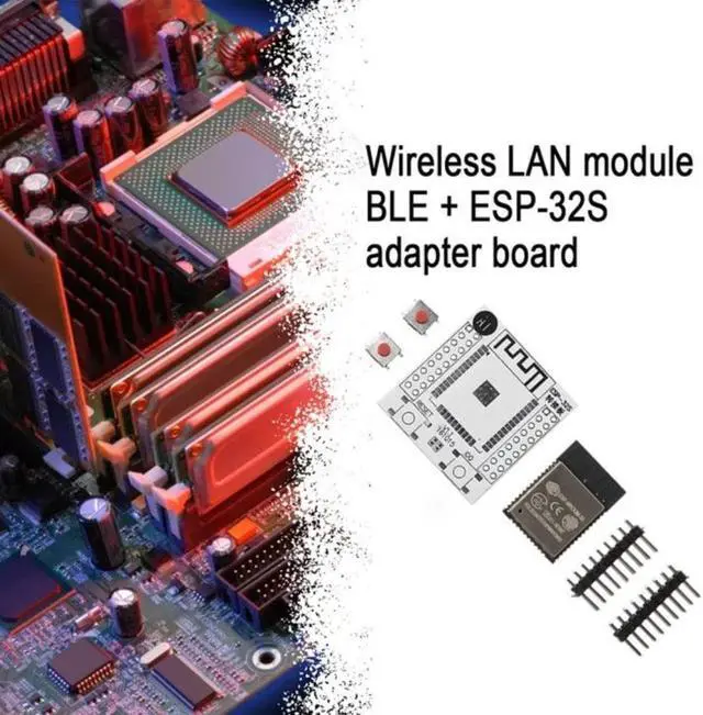Main image of Practical ESP-WROOM-32 Wifi IoT Wlan BLE Module + ESP-32S ESP32 Adapter Board 2.54mm Pitch ESP-32S ESP32 Adapter Board