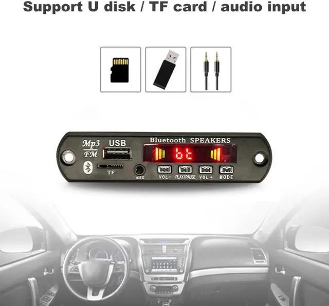 Alt view image 2 of 2 - Wireless Bluetooth Decoder Board With Remote WMA WAV AUX 3.5MM Car Audio MP3 Player Accessories Support USB TF FM Radio Module