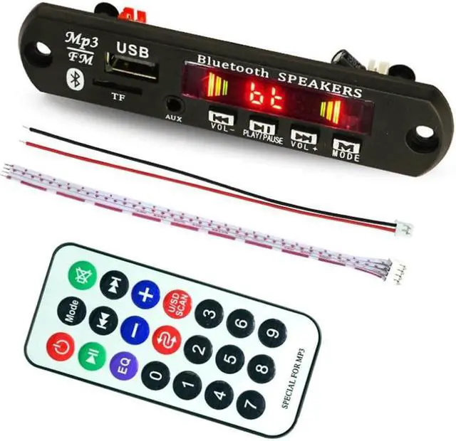 Main image of Wireless Bluetooth Decoder Board With Remote WMA WAV AUX 3.5MM Car Audio MP3 Player Accessories Support USB TF FM Radio Module