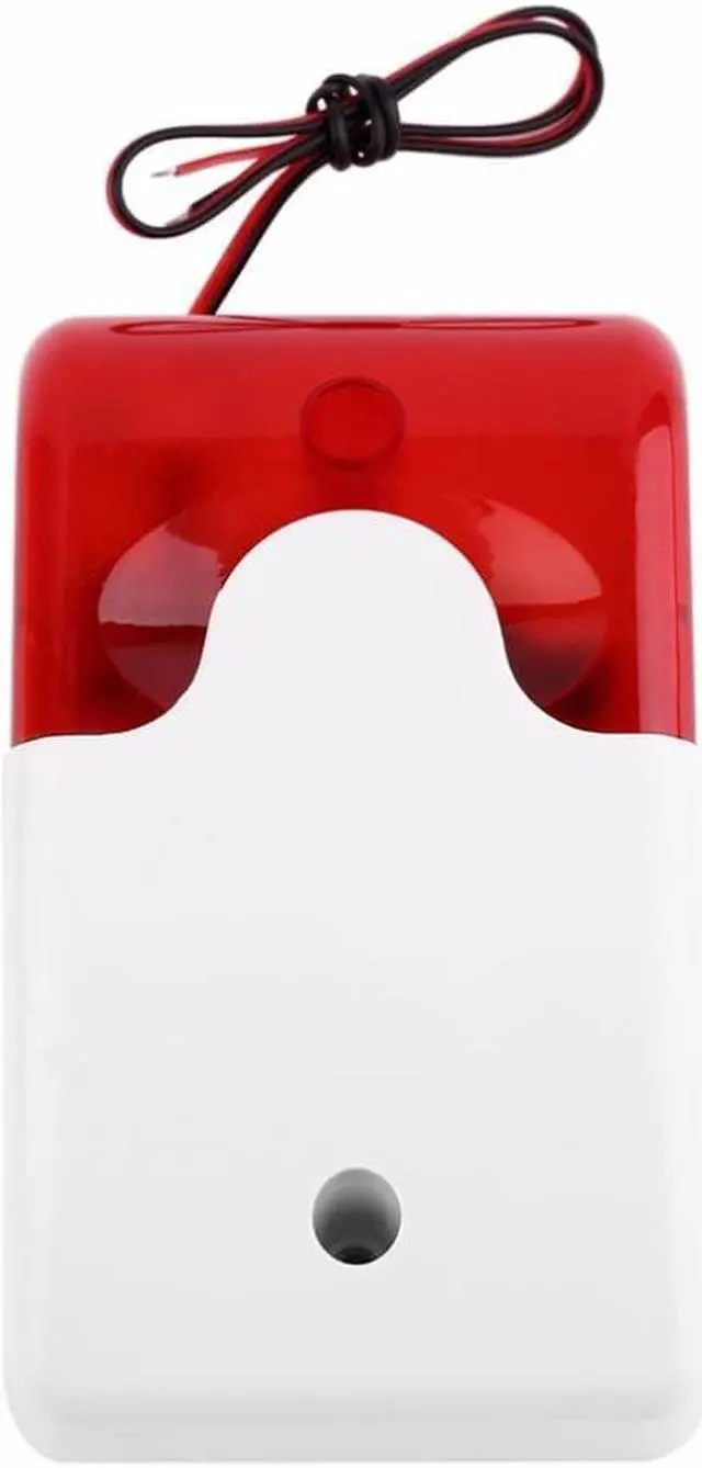 Alt view image 2 of 2 - Mini Wired Strobe Siren Durable DC 12V Sound Home Security Alarm System Flashing LED Light 120 x 70 x 48mm