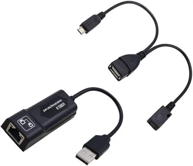 Main image of LAN Ethernet Adapter for AMAZON FIRE TV 3 or STICK GEN 2 or 2 STOP THE Buffering Mirco OTG USB 2.0 Adapter Combo Cable Drop Ship