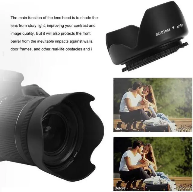 Alt view image 2 of 2 - Hot 1pcs 58mm Lens Hood Screw Mount Flower Shape for Canon HOOD Lens Camera ACEHE FY904
