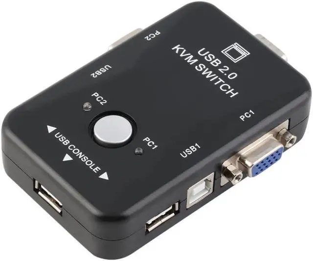 Alt view image 2 of 2 - 2 Ports USB 2.0 VGA/SVGA KVM Switch Box for Sharing Monitor Keyboard Mouse est Cable Adapter Stock 1920 X 1440 Dropshipping