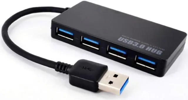 Main image of Black Ultra-thin 4-port USB 3.0 HUB High Speed Indicator Light USB Hub For Multi-device Computer Laptop