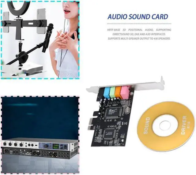 Alt view image 2 of 2 - PCI-E Express 5.1ch CMI8738 Audio Sound Card W/Low DLS-base Wavetable Music Synthesizer PC Computer For Windows 7 8 XP 10