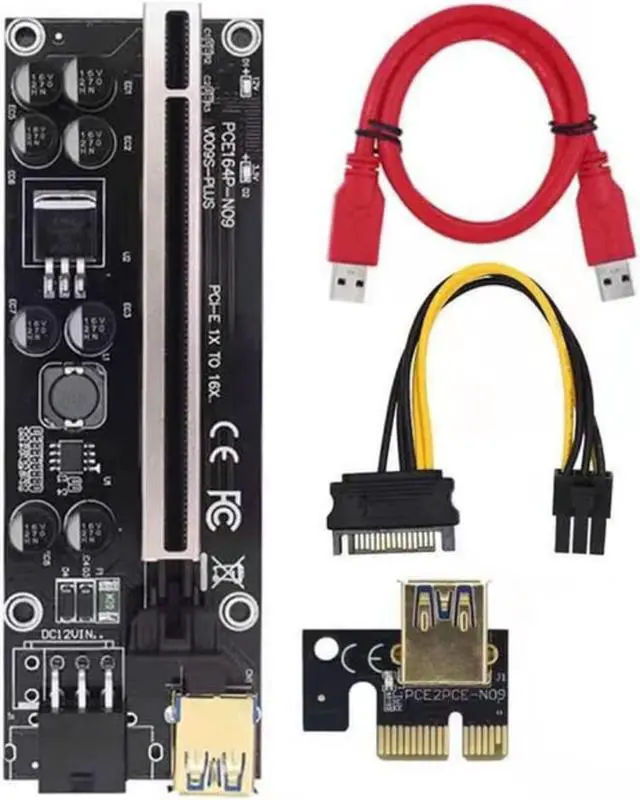 Main image of Ver009S PCI-E Riser Card 60CM USB 3.0 Cable PCIE 1X To 16X Graphics Card Extension Cable PCIe Adapter For GPU Miner Mining