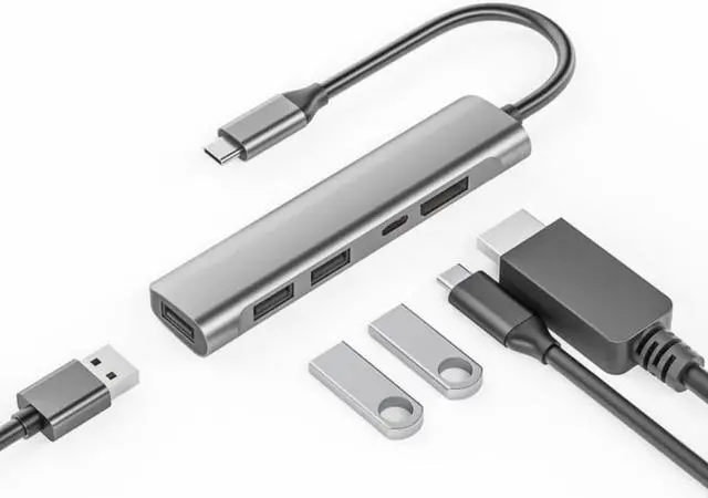 Main image of 5 in 1 USB C Hub Docking Station USB C to Display Port Adapter Type C to USB2.0 PD Multi-port Hub Docking For Laptop Desktop