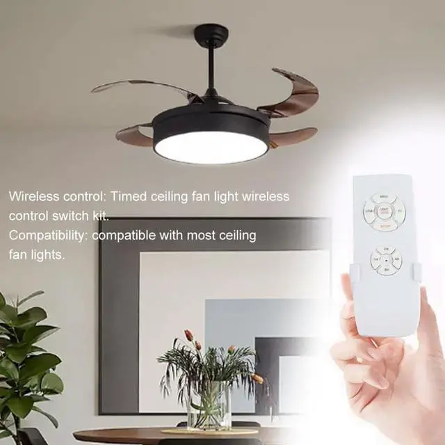 Alt view image 2 of 2 - Universal Ceiling Fan Lamp Remote Control Kit 90-175V Timing Wireless Control Switch Adjusted Wind Speed Transmitter Receiver