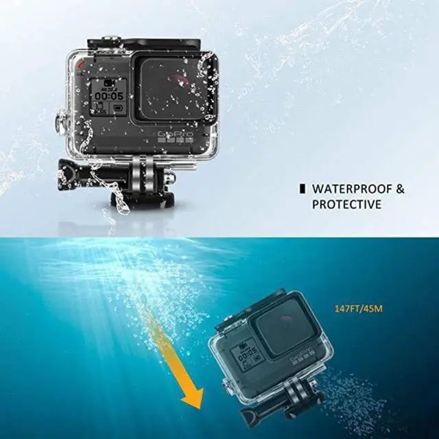 Alt view image 2 of 2 - Camera Case 45m Underwater Driving Waterproof Black Protective Diving Cover Action Cameras Accessories For Hero 5 6 7