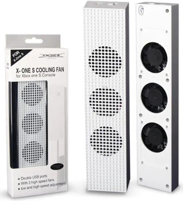 Main image of for Xbox One S Cooling Fan with 2 USB Ports Hub and 3 H/L Speed Adjustment Cooling Fans Cooler for Xbox One Slim Gaming Console