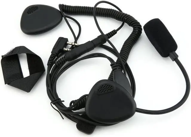 Alt view image 2 of 2 - PTT wire-controlled motorcycle helmet headset supports dual-channel voice Mic for Kenwood TYT Baofeng UV-5R RETEVIS H777 PUXING