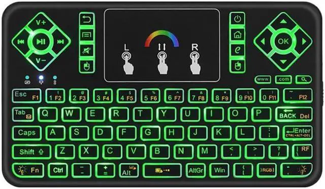 Main image of Backlit English Russian French Spanish Portugal 2.4GHz Air Mouse Remote Touchpad for Android TV Box PC Mini Wireless Keyboard I8