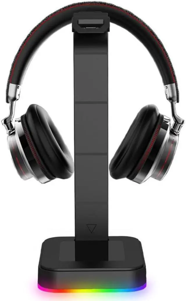 Alt view image 2 of 2 - RGB Headphones Stand with 3.5mm AUX and 2 USB Ports, Headphone Holder for Gamers Gaming PC Accessories Desk