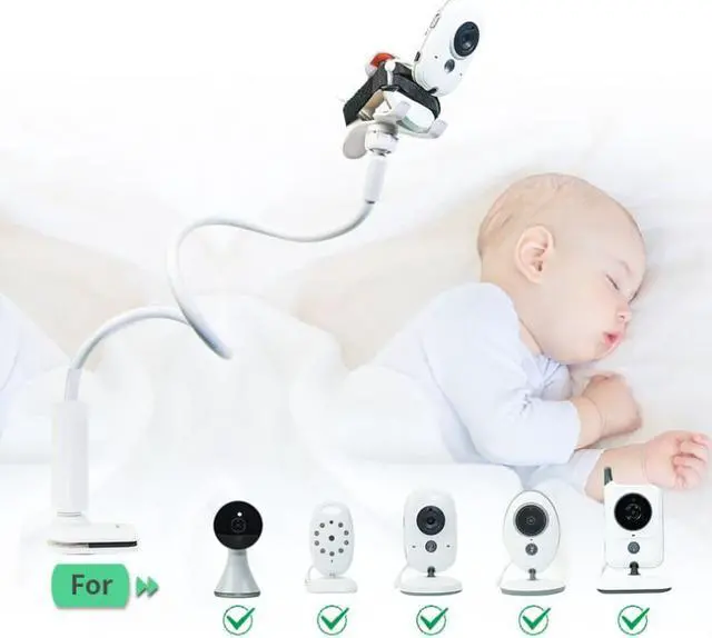 Main image of Multifunction Universal Camera Holder Stand for Baby Monitor Mount on Bed Cradle Adjustable Long Arm Bracket