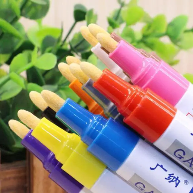 Alt view image 2 of 2 - 12 colors set Waterproof Car Tyre Tire Tread Rubber Metal Permanent Paint Marker pen Graffti Oily Marker pen Stationery Supplies
