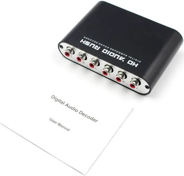 Alt view image 2 of 2 - Digital 5.1 Audio Decoder Converter Dolby Dts/Ac-3 Optical To 5.1-Channel Analog Converter Sound Audio Adapter Amplifier For TV