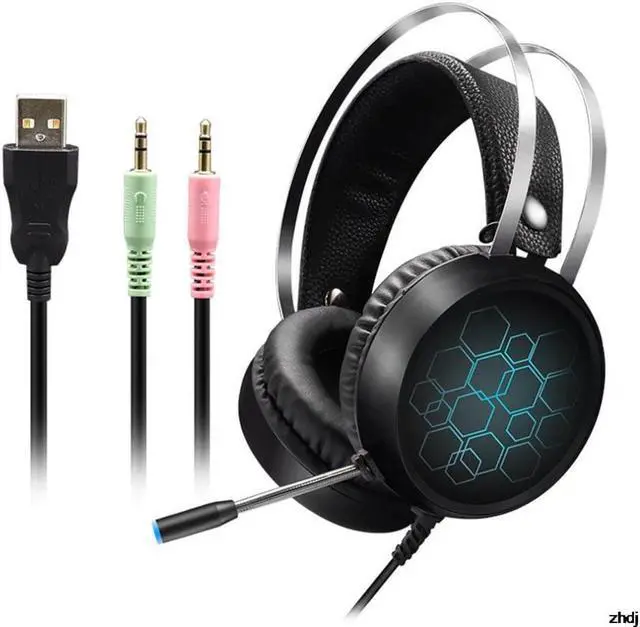 Alt view image 2 of 2 - Music Gaming Headset with Microphone Headphones Surround USB 7.1&3.5MM Wired Earphone for PC Computer X box One PS4 RGB