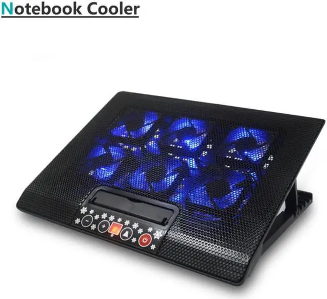 Main image of Laptop Coolers PC Cooler Notebook Cooling Pad 2 USB Ports 6 Silent Led Fans Powerful Air Flow Portable Adjustable Laptop Stand