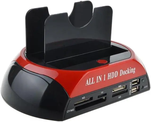 Alt view image 2 of 2 - Multifunctional HDD Docking Station Dual USB 2.0 2.5/ 3.5 Inch IDE SATA External HDD Box Hard Disk Drive Enclosure Card Reader