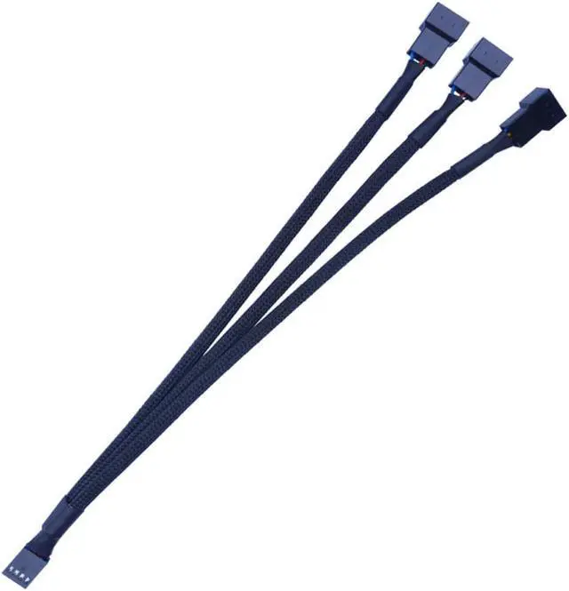Main image of Molex To 4 Way 4Pin Fan Adapter for Computer Case Fan / CPU Fan / Mining Cooling Fans Black 26.5cm