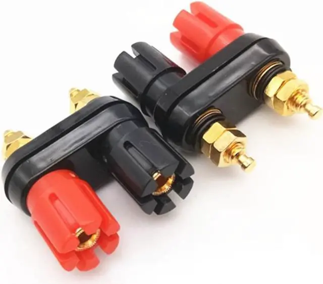 Main image of 2Pcs/set Banana Plugs Couple Terminals Red Black Connector Amplifier Terminal Binding Post Banana Speaker Plug Jack