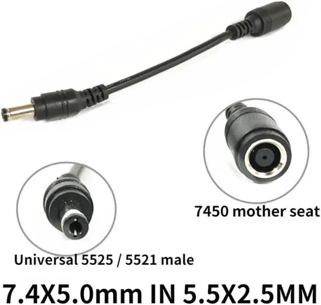 Main image of 2pcs Laptop Charger Connect Cord for Asus Toshiba Notebook Adapter DC7.4x5.0mm Female to 5.5x2.5mm Power Adapter Converter Cable