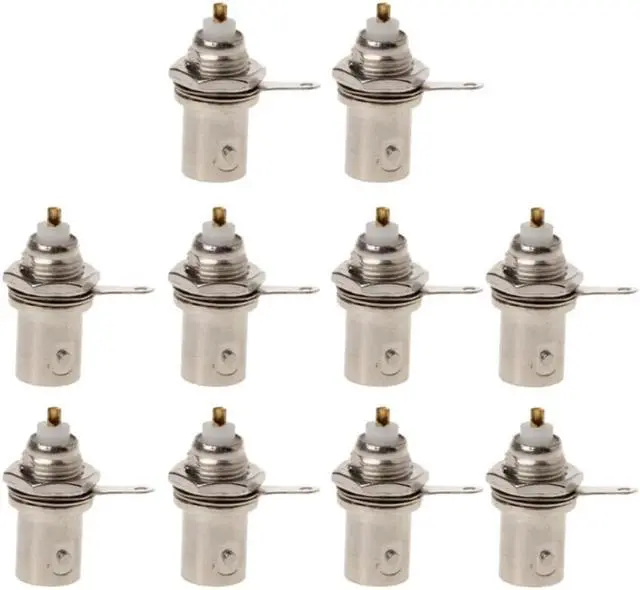 Main image of 10Pcs/Set BNC Female Nut Bulkhead Solder Connector Adapter For Video Surveillance