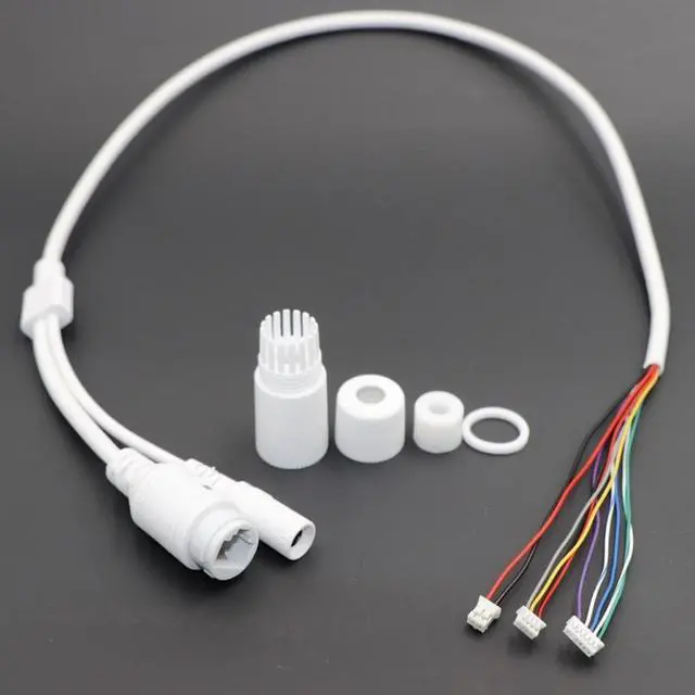 Alt view image 2 of 2 - CCTV POE IP Network Camera PCB Module Video Power Cable Withe, 65cm Long, RJ45 Female Connectors with Terminlas,waterproof Cable