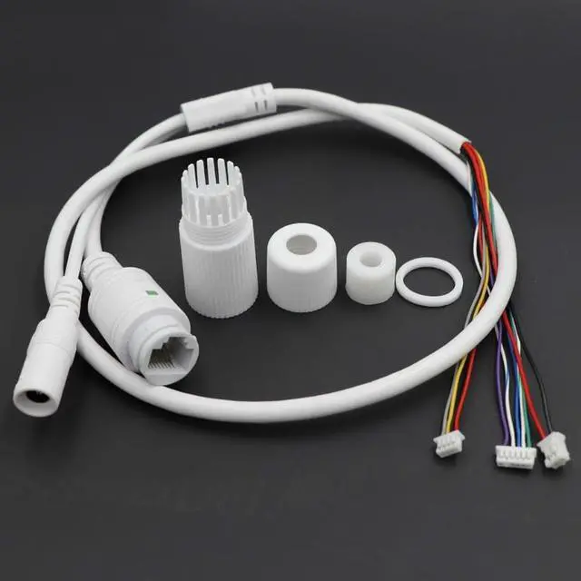 Main image of CCTV POE IP Network Camera PCB Module Video Power Cable Withe, 65cm Long, RJ45 Female Connectors with Terminlas,waterproof Cable