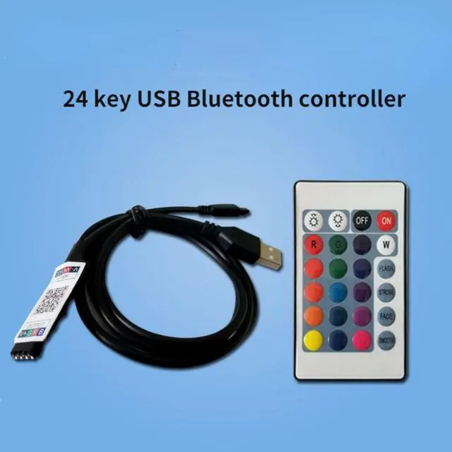 Main image of DC 4.5-26V USB LED Strip RGB Controller Bluetooth with infrared 24keys remote control for For 2835 5050 RGB LED Strip light