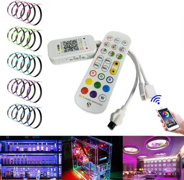 Alt view image 2 of 2 - Bluetooth Controller With 24 Key IR Remote For 12V LED Strip 5050 LED Light Music Microphone Smart Device For Party Backlights