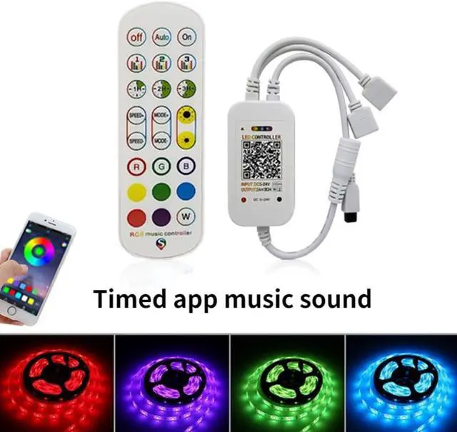 Alt view image 2 of 2 - Bluetooth Controller With 24 Key IR Remote For 5-24V LED Strip 5050 LED Light Music Microphone Smart Device For Party Backlights