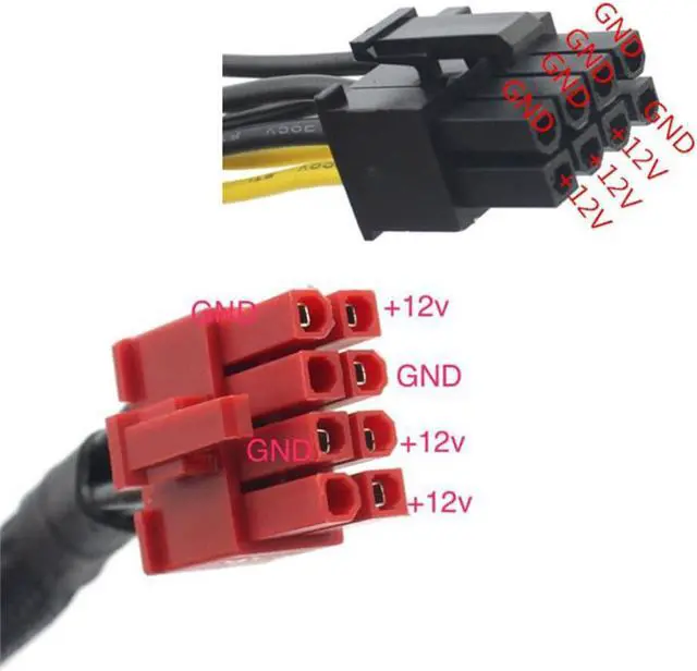 Alt view image 2 of 2 - Power Supply Cables Modular PSU 6Pin to Double 6+2Pin Cable Graphics Card Module Line 6P to Dual 8p Splitter Ribbon Cable 18AWG