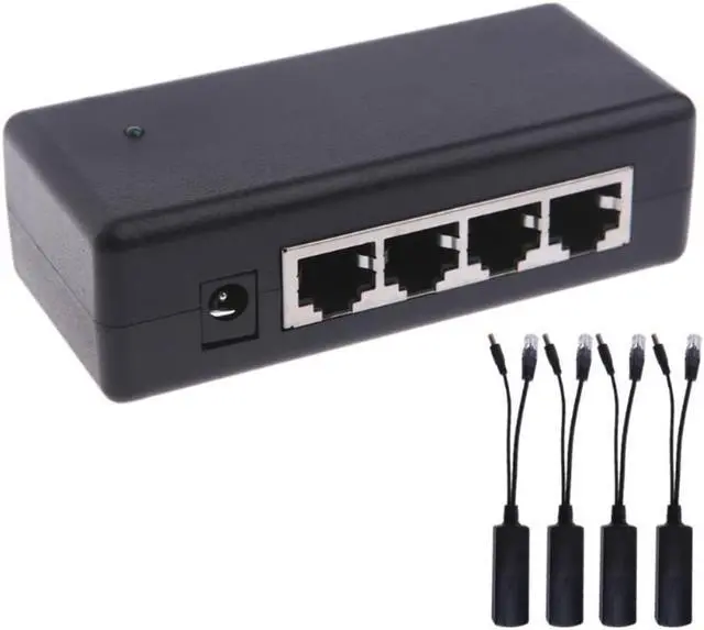 Alt view image 2 of 2 - 4 Port POE Injector For CCTV Surveillance IP Cameras Power Over Ethernet Adapter