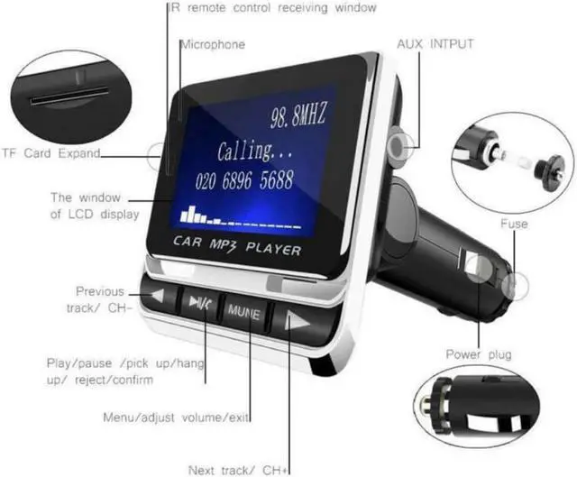Alt view image 2 of 2 - 2021 Car MP3 Music Player Bluetooth 5.0 receiver FM transmitter Dual USB QC3.0 Charger U disk / TF Card lossless Music