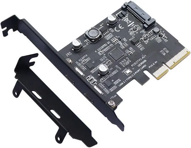 Main image of PCI-E PCI Express 4X To USB 3.1 Gen 2 (10 Gbps) 2-Port Type C Expansion Card ASM3142 Chip 15-Pin Connector For Windows/Linux