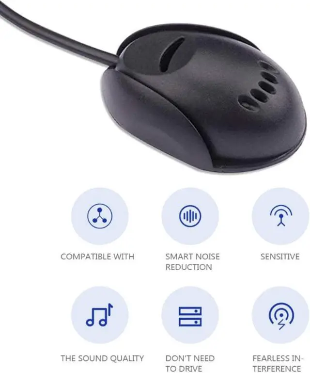 Alt view image 5 of 6 - Car  Microphone 3.5mm External Mic for Car Vehicle Unit Bluetooth-compatible Adhesive Stereo Radio GPS