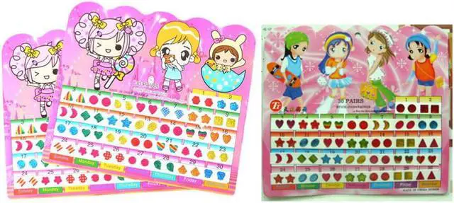 Main image of Wonderful Children Stickers Head Earring Cartoon Reward Crystal Stickers Toy 1 Sheet =60PCS
